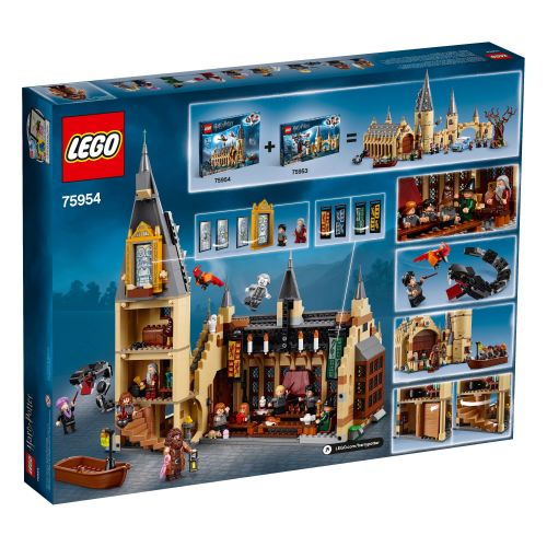  LEGO Harry Potter Hogwarts Great Hall 75954 Building Kit and Magic Castle Toy, Fantasy Creatures, Hermione Granger, Draco Malfoy and Hagrid (878 Piece)