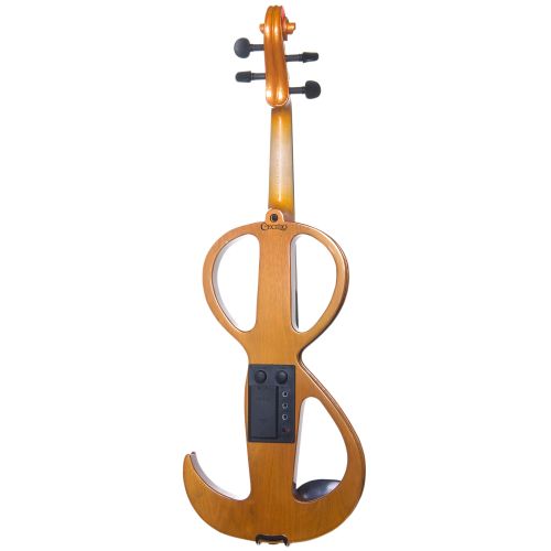  Cecilio 44 CEVN-3Y Solidwood Metallic Yellow Maple ElectricSilent Violin with Ebony Fittings-Full Size