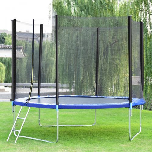  Gymax 10 FT Trampoline Combo Bounce Jump Safety Enclosure Net WSpring Pad Ladder