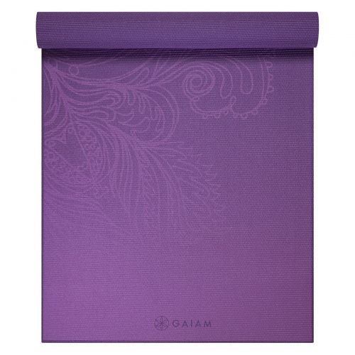  Gaiam Print Yoga Mat, Purple Medallion, 4mm