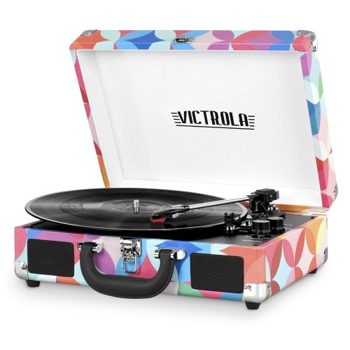  Oakeskaran Victrola Bluetooth Suitcase Record Player with 3-speed Turntable