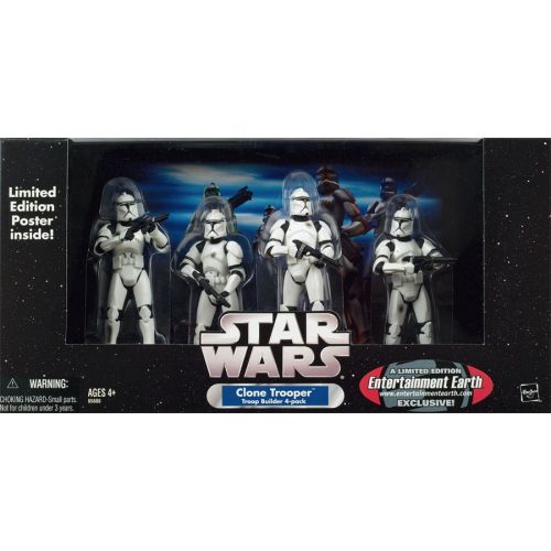 해즈브로 Hasbro Toys Star Wars Exclusives Clone Trooper Troop Builder 4-Pack Action Figure Set [Battle Damaged]