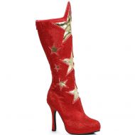 Generic Red Womens Superhero Star Boots Halloween Costume Accessory