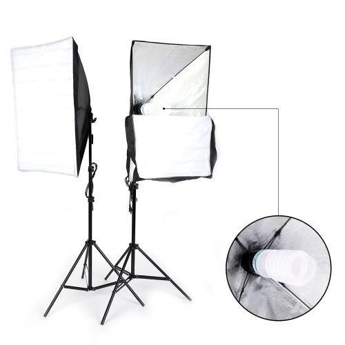  Ktaxon Photography Studio Lighting Kit with Photo Background Muslin ,Umbrella Reflector, Softbox, Light Bulbs and Photo Studio Bundle