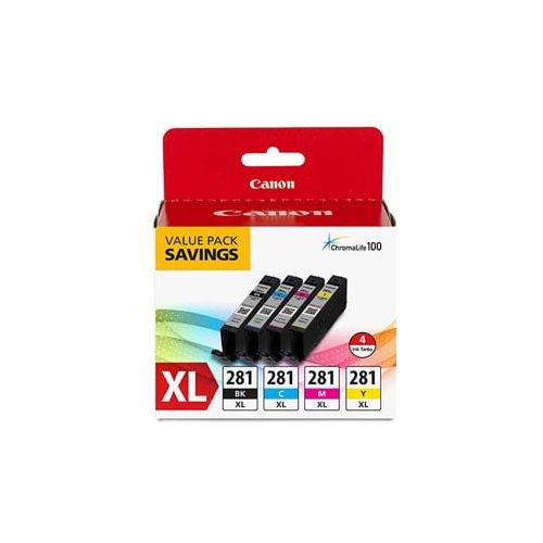 캐논 Canon CLI-281 XL Black, Cyan, Magenta & Yellow 4 Ink Pack