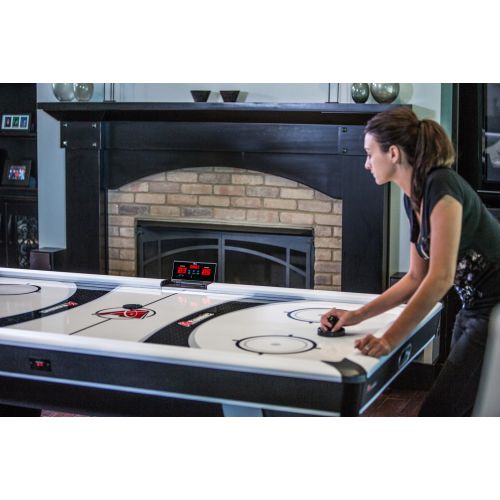 아토믹 Atomic Blazer 7 Air Hockey Table with Heavy-Duty Blower, Electronic Scoring, Leg Levelers, and Overhang Rail