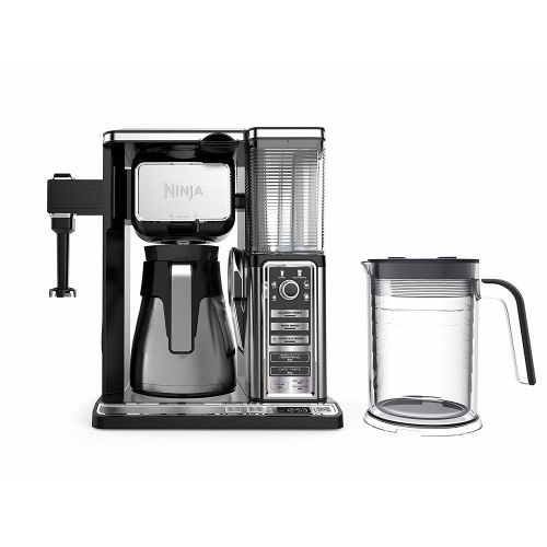 닌자 Ninja Coffee Bar Auto-iQ Programmable Coffee Maker with 6 Brew Sizes, 5 Brew Options, Milk Frother, Removable Water Reservoir, Stainless Carafe CF097 (Certified Refurbished)