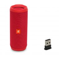 JBL FLIP 4 Red Portable Bluetooth Speaker & Plugable Bluetooth USB Adapter