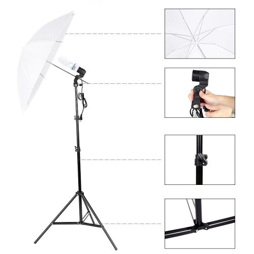 Ktaxon Photography Studio Lighting Kit with Photo Background Muslin ,Umbrella Reflector, Softbox, Light Bulbs and Photo Studio Bundle