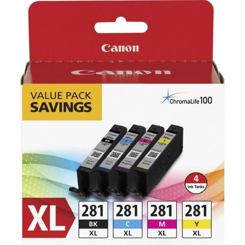 캐논 Canon CLI-281 XL Black, Cyan, Magenta & Yellow 4 Ink Pack