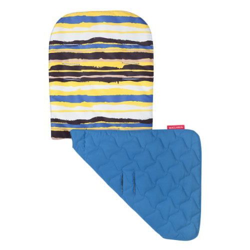  Maclaren Seat Liner, Messy Stripe Spectra YellowDeep Water (Discontinued by Manufacturer) (Discontinued by Manufacturer)
