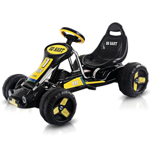 코스트웨이 Costway Go Kart Kids Ride On Car Pedal Powered Car 4 Wheel Racer Toy Stealth Outdoor
