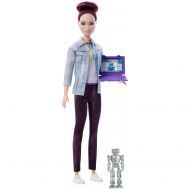 Barbie Career Robotics Engineer Doll, Pink Hair, with Laptop & Robot