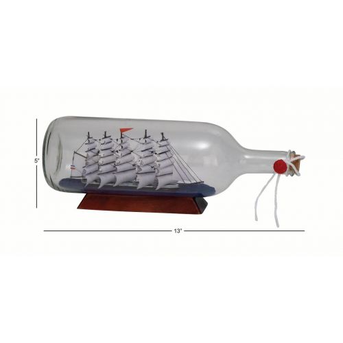  DecMode Decmode Glass Ship In A Bottle 13W, 5H