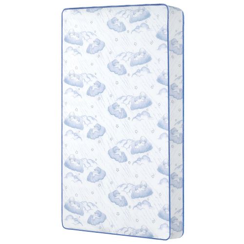  Dream On Me, Twilight 5 Coil Spring Crib And Toddler Mattress, Green Cloud