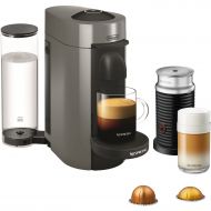 Nespresso VertuoPlus Coffee and Espresso Maker Bundle with Aeroccino Milk Frother by DeLonghi, Grey