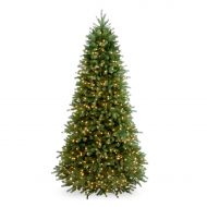 National Tree Pre-Lit 7-12 Feel-Real Jersey Fraser Slim Fir Hinged Artificial Christmas Tree with 800 Clear Lights