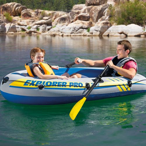 인텍스 Intex Inflatable Explorer Pro 200 Two-Person Boat with Oars and Pump, 77 x 40 x 13