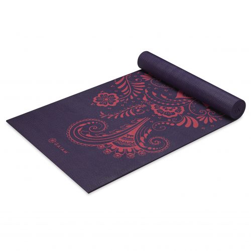  Gaiam Premium Print Yoga Mat, Plum Sundial Layers, 6mm