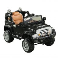 Aosom 12V Kids Electric Battery Powered Ride On Toy Off Road Car Truck w Remote Control - Black