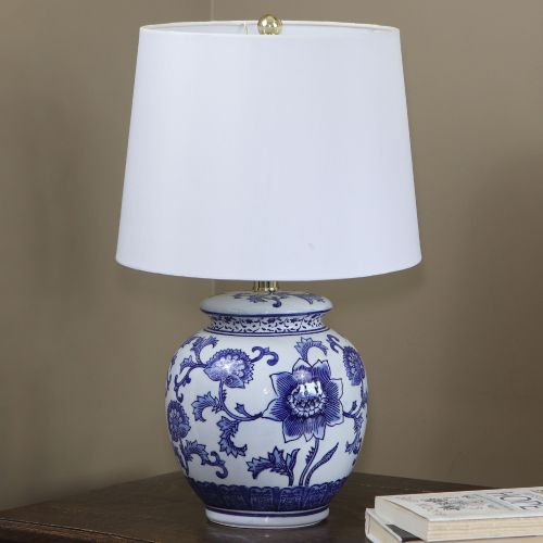  Decor Therapy Blue and White Ceramic Table Lamp
