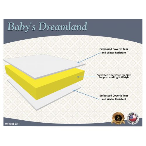  L.A. Baby LA Baby Dreamland Crib Mattress, High-Density Polyester Fiber