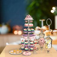 Unbranded 6 Tier Round Crystal Clear Acrylic Cupcake Tower Stand Wedding Birthday Display