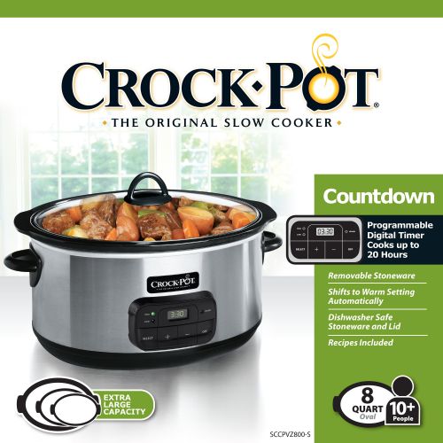 크록팟 Crock-Pot Programmable Slow Cooker, 8-Quart (SCCPVZ800-S)