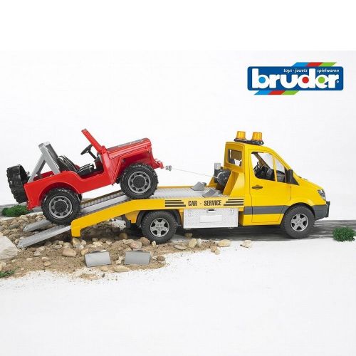  Bruder Toys Plastic Toy Mercedes Benz Sprinter Truck with Cross Country Vehicle