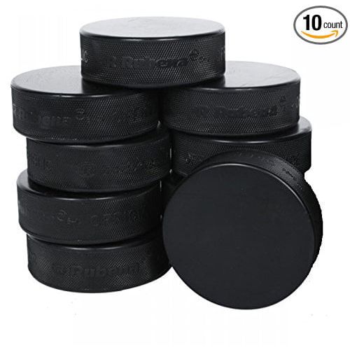  A&R Official Size Weight Black Rubber Game Practice Ice Hockey Pucks - 10 Pack, 10 Pack By AR