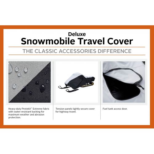  Classic Accessories 71837 Snowmobile Deluxe Travel Cover, BlackGrey