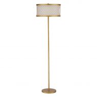 Safavieh Evie Mesh Floor Lamp with CFL Bulb, Antique Gold with Off-White Shade