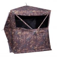 Hme HME HME-GRDBLND3 Camouflaged Portable Outdoor Hunting 3 Person Ground Blind