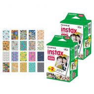 Fujifilm instax mini Instant Film (40 Exposures) + 20 Sticker Frames for Fuji Instax Prints Travel Package