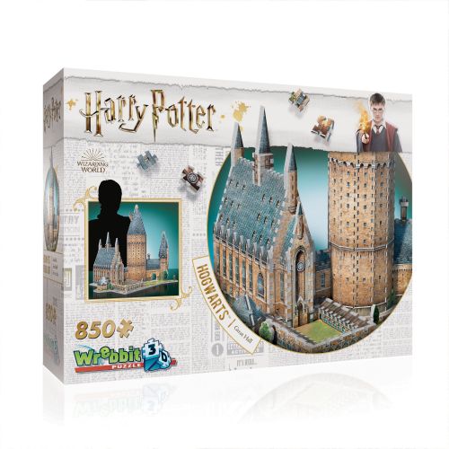  Wrebbit 3D Puzzle Harry Potter Hogwarts Great Hall, 850 Pieces