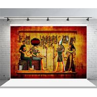 GreenDecor Polyster 7x5ft Photography Background Old Egpyt Natural Paper Color Egyptian Mural Pharaoh Drawing Wall Painting Home Decorations Holiday Party theme Photos Shooting Vid