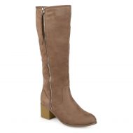 Brinley Co. Womens Faux Suede Mid-calf Stacked Wood Heel Boots
