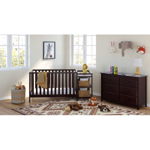  Storkcraft Pacific 4 in 1 Convertible Crib and Changer Espresso