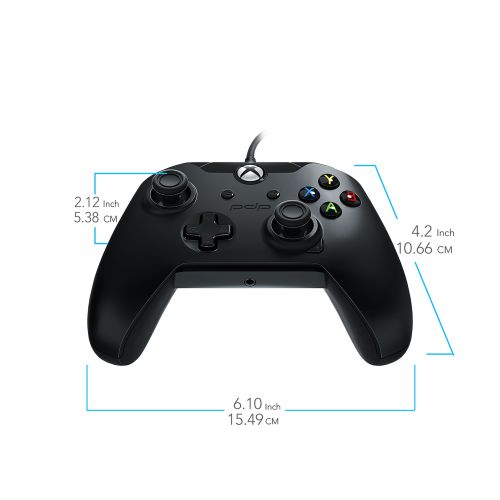  PDP Wired Controller for Xbox One, Xbox One X and Xbox One S, Raven Black, 048-082-NA-BK