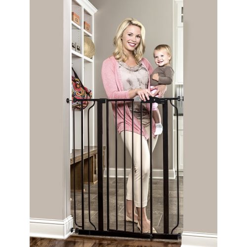  Regalo Deluxe Platinum Easy Step 41-Inch Extra Tall Walk Through Baby Gate, Pressure Mount with Included Extension Kit