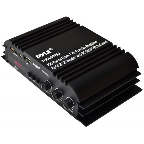  Pyle PYLE PFA400U - 100 Watt Class-T Hi-Fi Audio Amplifier with USB Flash and SD Memory Card Readers - AC Adapter Included