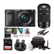 Sony a6000 Camera with 16-50mm and 55-210mm Lenses + Corel Software Suite + Accessory Bundle