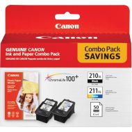 Canon PG-210 XL and CL-211 XL Ink plus 50 Sheet Paper Combo Count