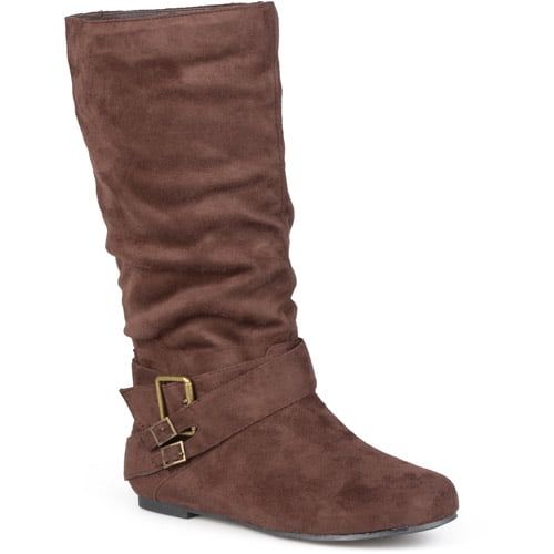  Brinley Co. Womens Slouchy Side Accent Buckle Boots