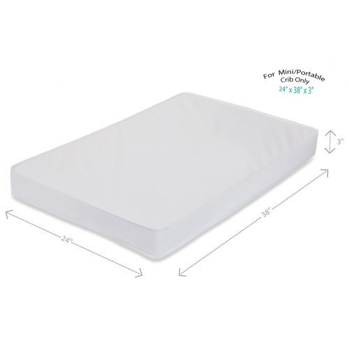  L.A. Baby LA Baby 3” Waterproof MiniPortable Crib Mattress Pad with Embossed Cover  Non Full Size