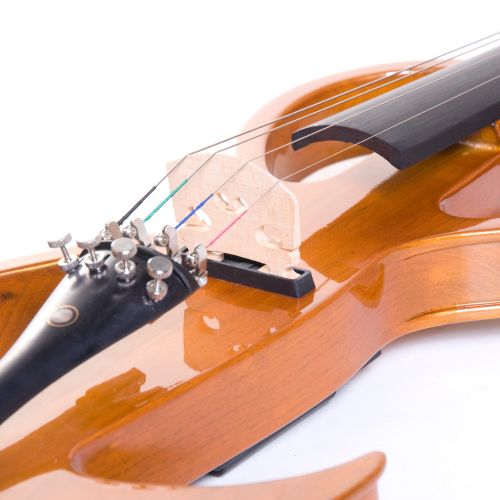  Cecilio 44 CEVN-3Y Solidwood Metallic Yellow Maple ElectricSilent Violin with Ebony Fittings-Full Size