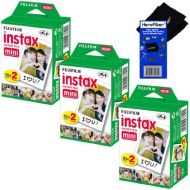 Fujifilm Instax Mini Twin Pack Instant Film - 3 pack (60 sheets) for Fujifilm Instax Mini 7s, Mini 8, Mini 9, Mini 25, Mini 50S, Mini 90, SP-1 & SP-2 Smartphone Printer + HeroFiber