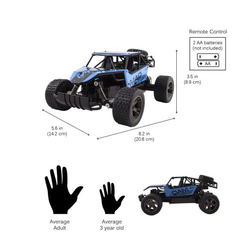  Vokodo RC Truck 2.4 GHz Mad Turbo King Cheetah Diecast Body Remote Control Buggy Car 1:18 Scale RTR With Working Off-Road Suspension High Speed Radio Control Hobby Truggy Rechargeable Bat