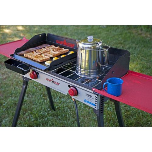  Camp Chef Professional Heavy Duty Steel Deluxe Griddle with Built In Grease Drain, 14 x 16