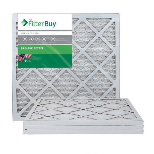  FilterBuy 20x20x1 Air Filter. AFB Silver MERV 8 20x20x1 Pleated AC Furnace Air Filter. Pack of 4 Filters. 100% produced in the USA.